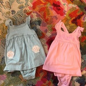 Carter’s Blue and Pink Baby Dresses with Shell Design
